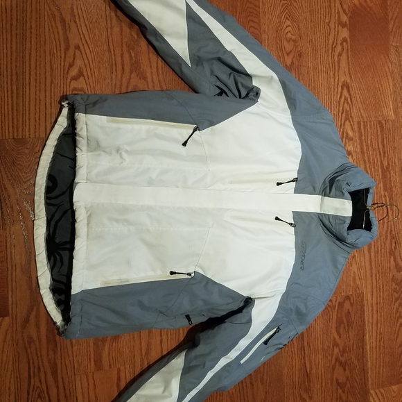 Men's Spyder Axys Ski Jacket White/Gray Large - Picture 2 of 12